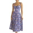 thumbnail image 2 of Women's Summer Midi Dress Sleeveless Low Cut Tie Up Floral Party Dress for Seaside, 2 of 7