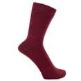 thumbnail image 3 of Solid Color Crew Cotton Dress Socks - Burgundy, 3 of 3