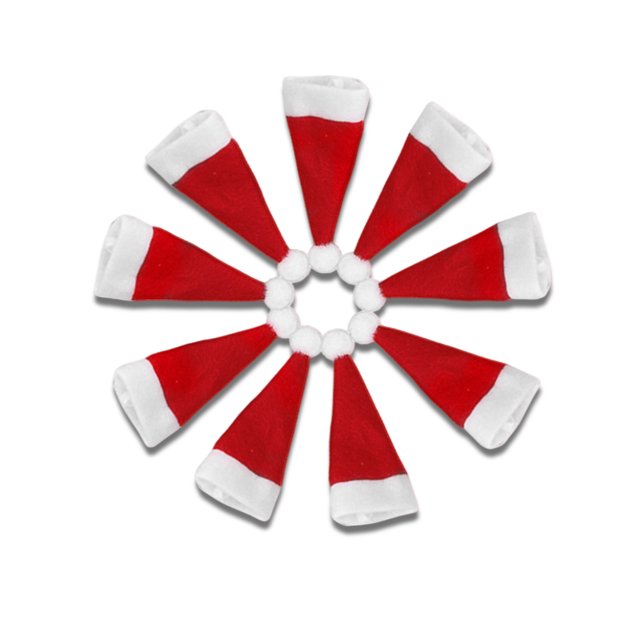 Bearachild Juego de 12 minigorros navideños para dulces, funda para soporte de Claus, gorros navideños para mesa, decoración de muñecas, Kits de decoración para fiestas