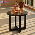 thumbnail image 2 of Hassch All-Weather Metal Side Table in Black, 18-Inch Compact Patio End Table with Cross Base, Indoor/Outdoor Plant Stand Snack Table for Living Room Yard, 2 of 7