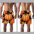 thumbnail image 3 of luoweisi Men's Beach Shorts Quick Dry Swim Trunks with Mesh Lining Maple Leaf Pumpkin 2XL, 3 of 5