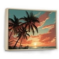 thumbnail image 2 of Designart "Sunset'S Palm Tree I" Palms & Palm Trees Floater Framed Canvas Art Print, 2 of 5