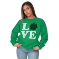 thumbnail image 4 of St Patrick's Day Shamrock Love Women Crewneck Sweatshirt Brisco Brands S, 4 of 6