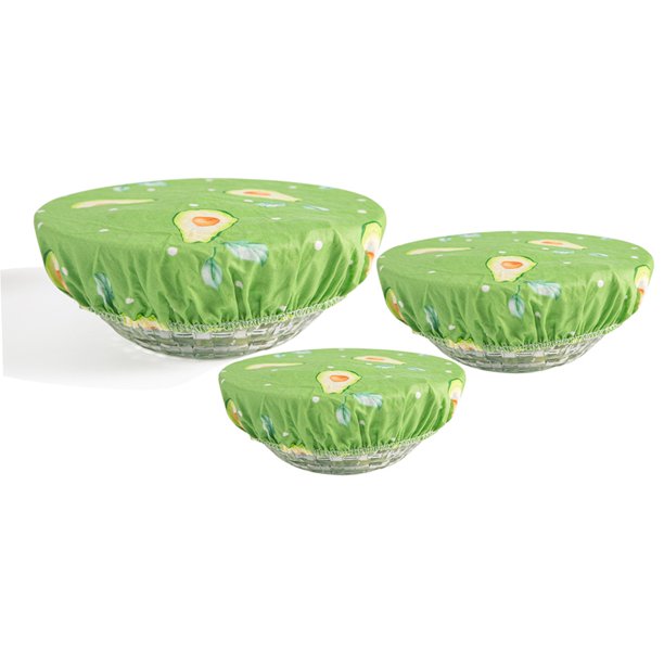 4Sets 3PCS/Set Bowl Covers Reusable in 3 Size Stretch Cloth Fabric Bowl