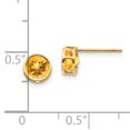 thumbnail image 2 of 14K Yellow Gold 5mm Bezel Citrine Stud Earrings, 2 of 2