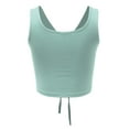 thumbnail image 3 of Women's Sexy Casual Adjustable Ruched Stretchy Slim Fit Jersey Crop Top, 3 of 5
