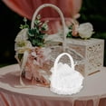 thumbnail image 6 of NIAIZEK White Wedding Ring Box Basket Shape with Handle for Ceremonies, 6 of 6