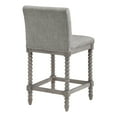 thumbnail image 4 of Abbott 26" Spindle Counter Stool with Brushed Gray Frame and Dove Gray Fabric, 4 of 7