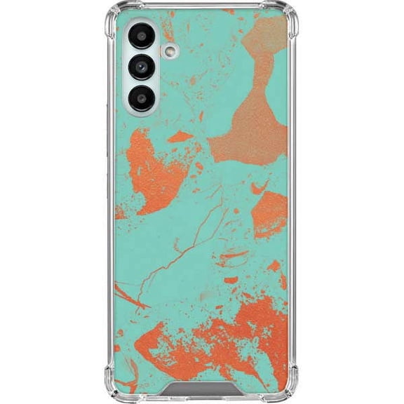 Skinit Marble Turquoise and Orange Marble Galaxy A13 5G Clear Case