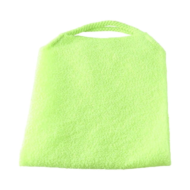 Extended Length Nylon Exfoliating Back Scrubber Washcloth, Stretchable Scrub Towel with Pull Strap, Deep Cleansing Shower Bath Tool