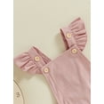 thumbnail image 6 of Musuos Baby Girl Summer Overalls Romper 3M 6M 12M 18M Solid Color Corduroy Ruffles Jumpsuit Newborn Infant Cute Clothes, 6 of 8