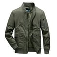 thumbnail image 2 of GaThRRgYP Mens Coats and Jackets Fashion,Winter Coats for Men,Men Zipper Jacket Multipocket Warm Workwear Coat Long Sleeve Hoodless Outwear Army Green M, 2 of 6