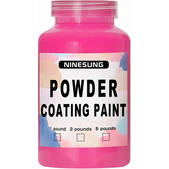 Powder Coating Powder | Powder Coat Perfect for Metal Surfaces | Car Paint | Building Materials | Powder Paint for Steel Structures, Factories, Buildings, Playgrounds, Gardens (Pink, 16 oz)