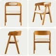 thumbnail image 3 of ANHDAH Set of 4 Wooden Dining Room Chairs, Upholstered Armchairs, Farmhouse Style for Kitchen & Living Room, 3 of 8