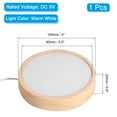 thumbnail image 2 of Uxcell 4" Wooden LED Light Base Wood Light Display Base Stand Lighting with Switch for Crystal Glass Warm White, 2 of 5