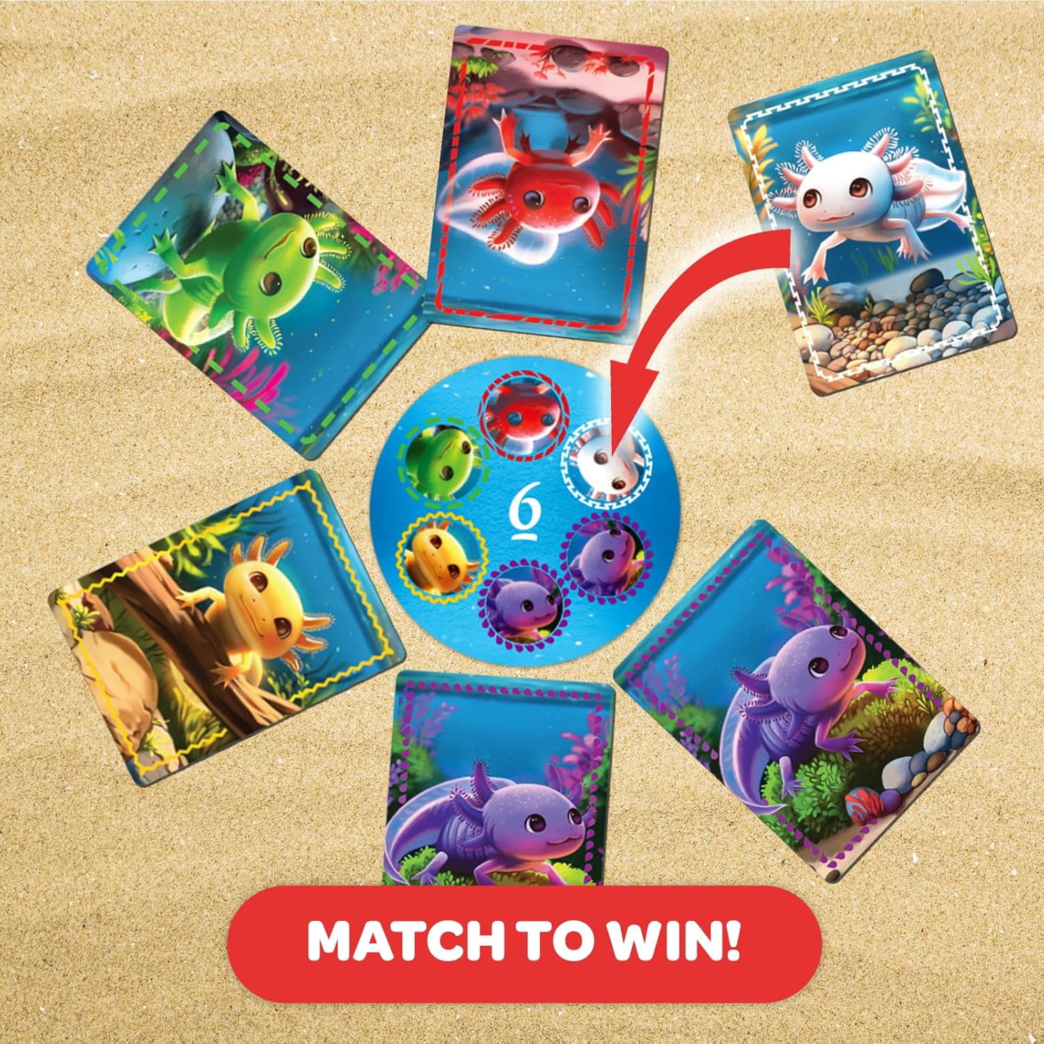 A Lotta Axolotls, Lighthearted Card Game, Great for Game Night, Perfect for Kids and Adults, Ages 6 and Up