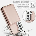 thumbnail image 4 of Allytechgroup Wallet Case for Samsung Galaxy S21 FE, Built-in Card Holder & Shoulder Strap & Wrist Strap Slim Shockproof Protective Full Body Cover Bumper for Samsung Galaxy S21 FE, Rosegold, 4 of 7