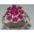 thumbnail image 2 of LBG British Made 14k White Gold Real Genuine Ruby Womens Statement Ring - 33 size options - Size 8.25, 2 of 6