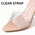 thumbnail image 3 of CHICVOMEY High Heels for Women Pointed Toe 2.76in Stiletto Sexy Clear Transparent Strap Rhinestone Dress Sandals Formal Occasion Banquet Stage, 3 of 7