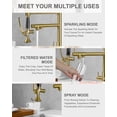 thumbnail image 3 of WOWOW Double-Handles Pull Down Sprayer Kitchen Faucet with Drinking Water for 1 or 3 Hole in Solid Brass in Gold, 3 of 7