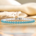 thumbnail image 2 of JeenMata 11 TCW Diciembre de corte redondo - Topacio azul - Pulsera de tenis con piedra natal para mujer en diseño de eternidad - Chapado en oro blanco, Mujer, Adulto, 2 of 6