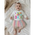 thumbnail image 5 of Jxzom Toddler Baby Girl Birthday Outfits 1-5 Years Birthday Girl Letter Embroidery Long Sleeve A Line Dress Cute Tutu Tulle Birthday Dress, 5 of 10