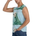 thumbnail image 3 of Daiia Dog Wrapped in Towel Printed Men's Tank Tops,Casual Soft Sleeveless Gym Muscle Shirts Bodybuilding Tee-Small, 3 of 8