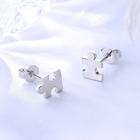 Sterling Silver Puzzle Earrings 925