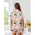 thumbnail image 5 of Ekouaer Womens Silk Pajama Sets Button Up Satin Pjs Short Sleeve 2 Piece Pj Sets Cute Lounge Sets with Chest Pocket, 5 of 6