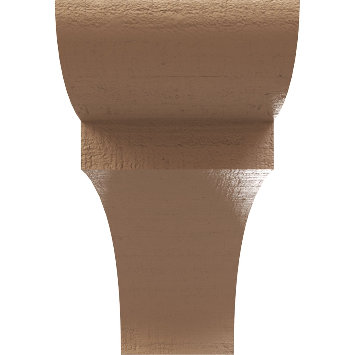 3"W x 18"D x 6"H Thin Yorktown Rough Cedar Woodgrain TimberThane Corbel, Primed Tan