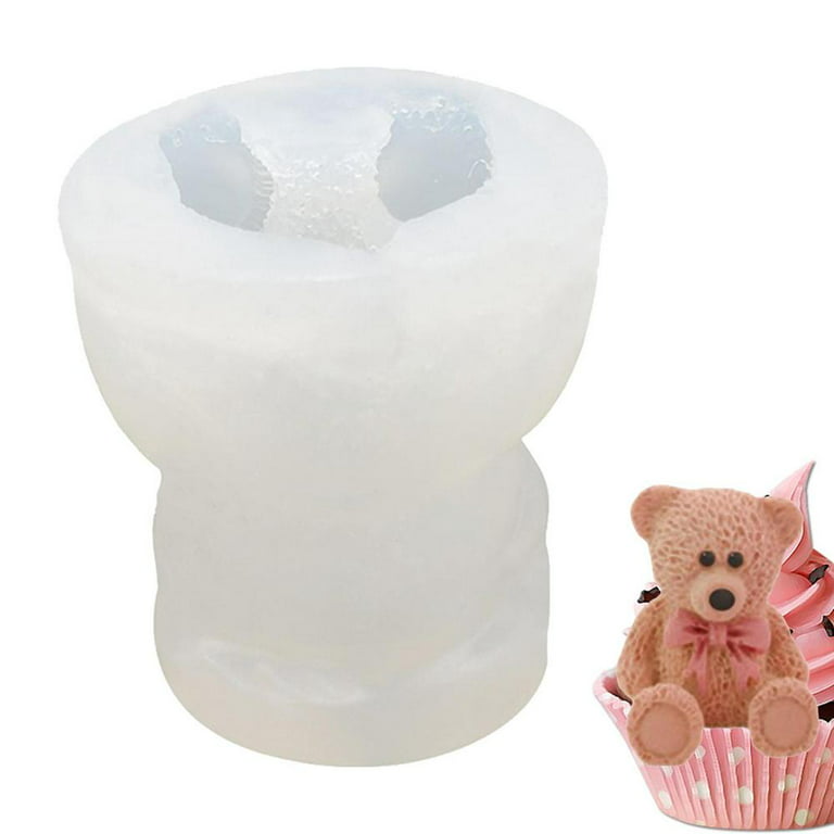 cute teddy bear silicone candle molds