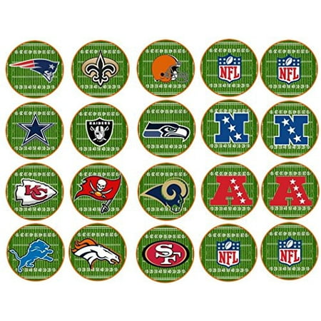 Cut Out Christmas Cookie Frosting 40 Football Teams Edible Frosting Image Cookie or Cupcake Toppers* ()