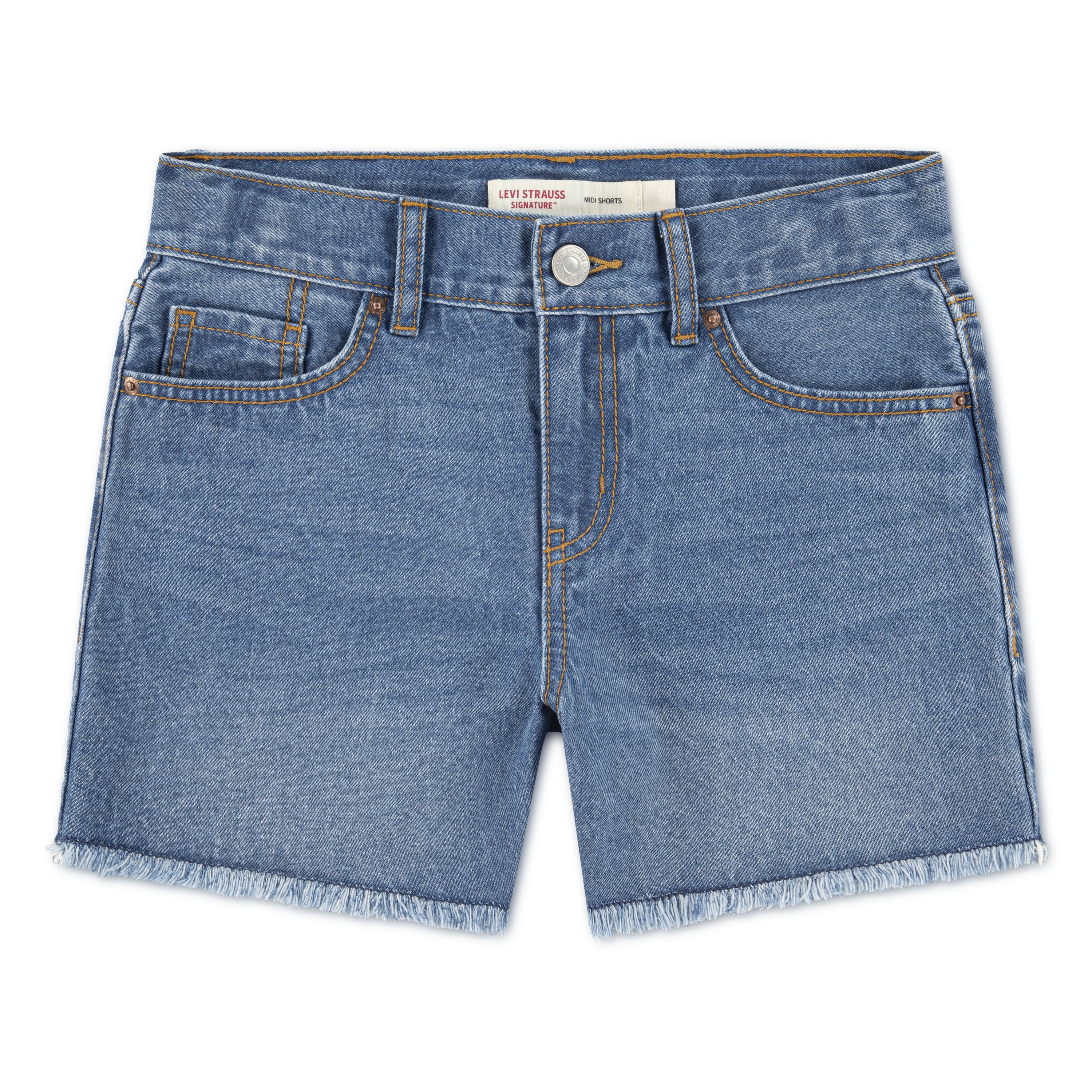 Levi Strauss Signature Girls Midi Denim Shorts, Sizes 5-18