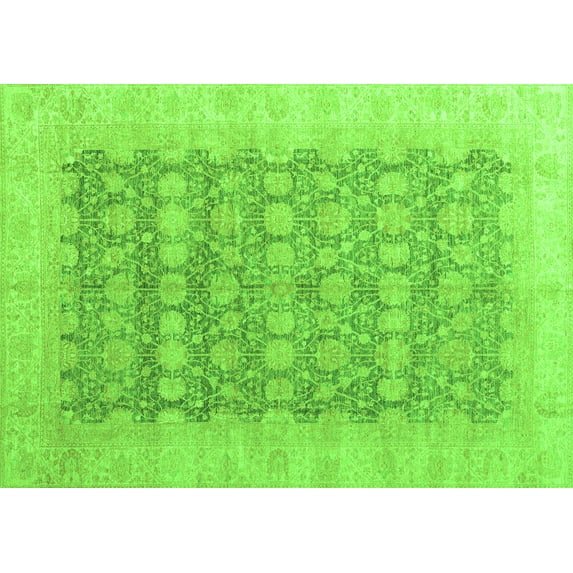 Ahgly Company Indoor Rectangle Oriental Green Modern Area Rugs, 4' x 6'