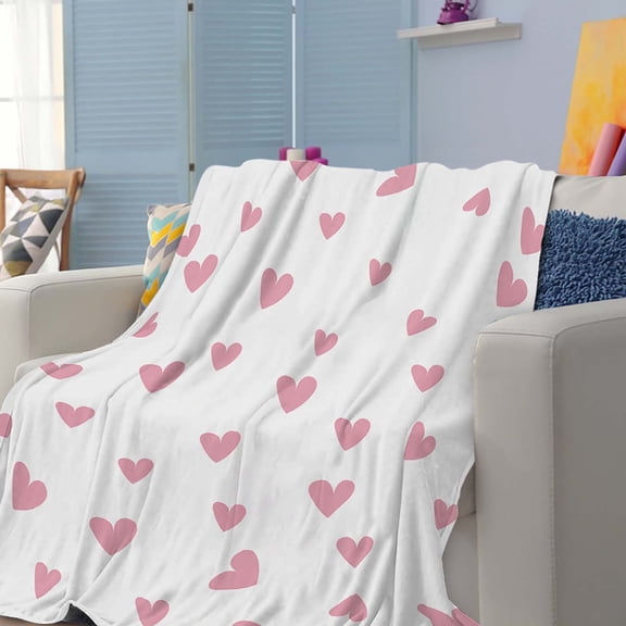 Mouliraty Valentine's Day Series Flannel Blanket Home Office Nap Blanket Living Room Sofa And Winter Flannel Blanket