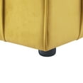thumbnail image 6 of Loft Lyfe Eudeat Yellow Velvet Ottoman - Upholstered, Piping Trim, 6 of 8