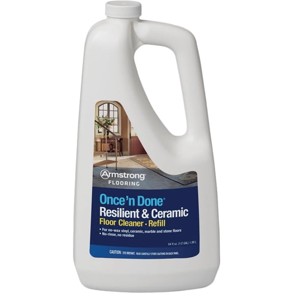 Armstrong S-338 Once 'n Done Resilient and Ceramic Floor Cleaner Concentrate 1/2 Gallon 64 oz