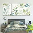thumbnail image 5 of Shadudu Floral Pattern Green Leaf Design Canvas Wall Art Set of 3 - Living Room Home Office Decor Prints 12"x16"x3pcs, 5 of 6
