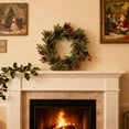 thumbnail image 4 of 14 Inch Artificial Christmas Wreath with Red Berries and Pine Cones Xmas Wreath for Front Door Winter Wall Outdoor Home Holiday Decorations Christmas Decor, 4 of 6