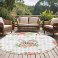 thumbnail image 4 of Pink Floral Easter Round Area Rug 5Ft Washable Circle Rugs for Living Room Bedroom, Spring Flowers Grey Plaid Pastoral Non-Slip Carpet Floor Mats Indoor Outdoor Carpet Runner Aesthetic Home Decor, 4 of 8