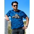 thumbnail image 2 of Be Happy Slogan Retro Style. Tie Dye Crystal Men -Image by Shutterstock, Male Large, 2 of 4
