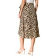 thumbnail image 3 of INSPIRE CHIC Women's Printed Skirt Tie Front Split Floral Wrap Midi Skirts S Khaki, 3 of 5