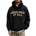 thumbnail image 2 of FASHOFT Christian Hoodies for Men God Loves You Inspirational God Sweatshirt Faith Jesus Hoodie Vintage Bible Verse Graphic Pullover Tops Black S, 2 of 5