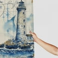 thumbnail image 3 of PRATYUS  Nautical Shower Curtain for Bathroom, 3D Ocean Sailboat Lighthouse Anchor Fabric Shower Curtain Decorative, with Hooks Waterproof Washable 69x72, 3 of 7