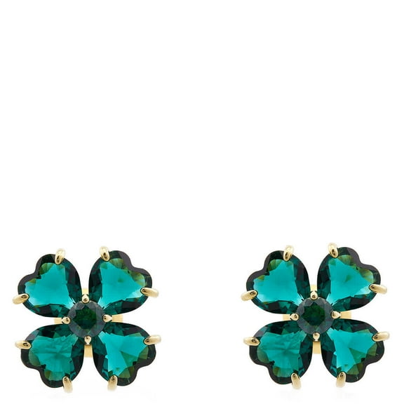 Swarovski Idyllia Pierced Earrings Stud Clover Gold Shiny Green