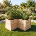 thumbnail image 5 of Costway 24'' L-Shaped Deep Root Planter Box Wooden Raised Garden Bed with Open-Ended Base, 5 of 9