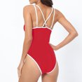 thumbnail image 5 of 50% Off Clear! Fashion Women's Sleeveless Solid Bikini Set One-Piece Swimsuit Push-Up Padded Swimwear One-Piece Swimsuit Beachwear Red, S, 5 of 5