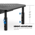 thumbnail image 3 of Dual Monitor Stand with Drawer, Adjustable Computer Monitor Riser, Metal Desktop Stand for PC Cellphone Cable Management, Black, 3 of 6