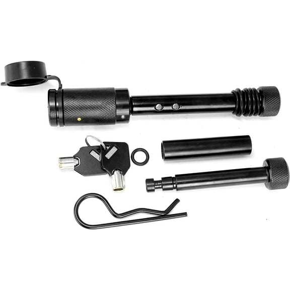 eVerHITCH Trailer Hitch Lock Pin Set - 1/2" and 5/8" Extra Long Black Pins with Locking System Anti Rattle O-Rings – for Tow receivers 1.25”, 2”, 2.5" and 3" inch (Black)
