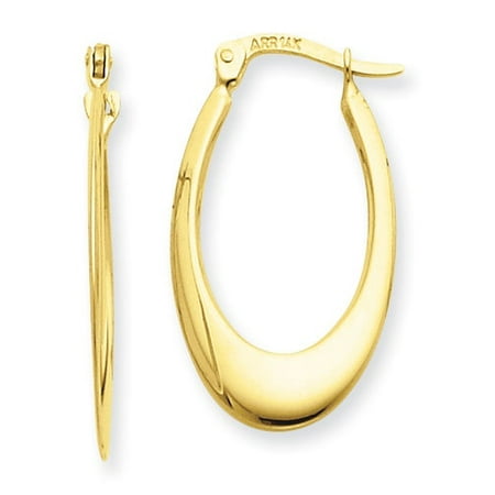 Best Price Product - 14kt Yellow Gold Polished Hoop Earrings - Walmart.com